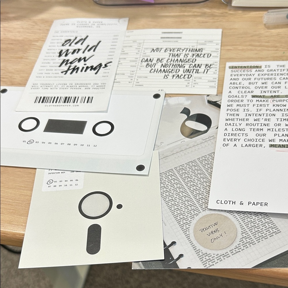 Cloth & Paper Planner Card Set